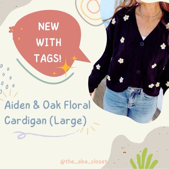 Aiden & Oak Floral Cardigan NWT ✨ Size Large! - Picture 1 of 4